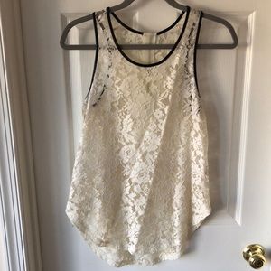 Cream lace tank
